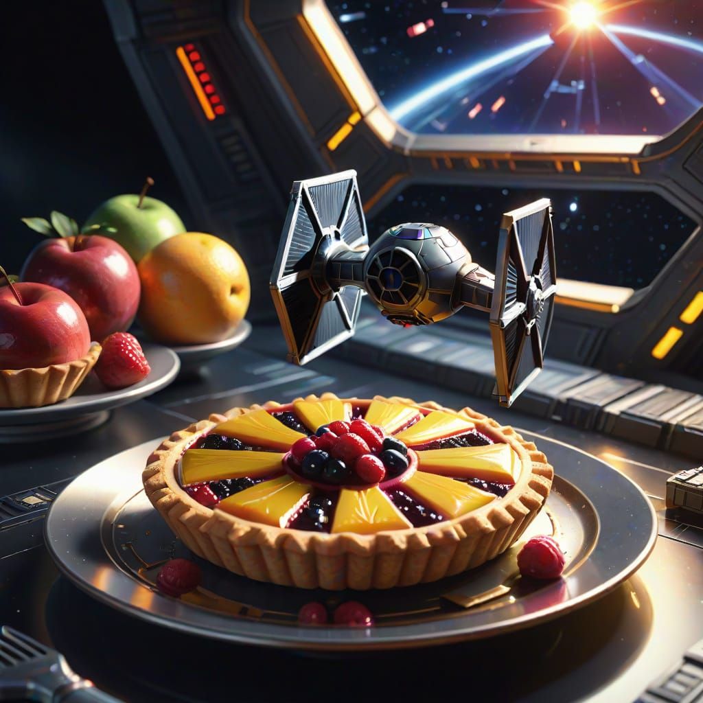 TIE Fighter Fruit Pie Hybrid in Space