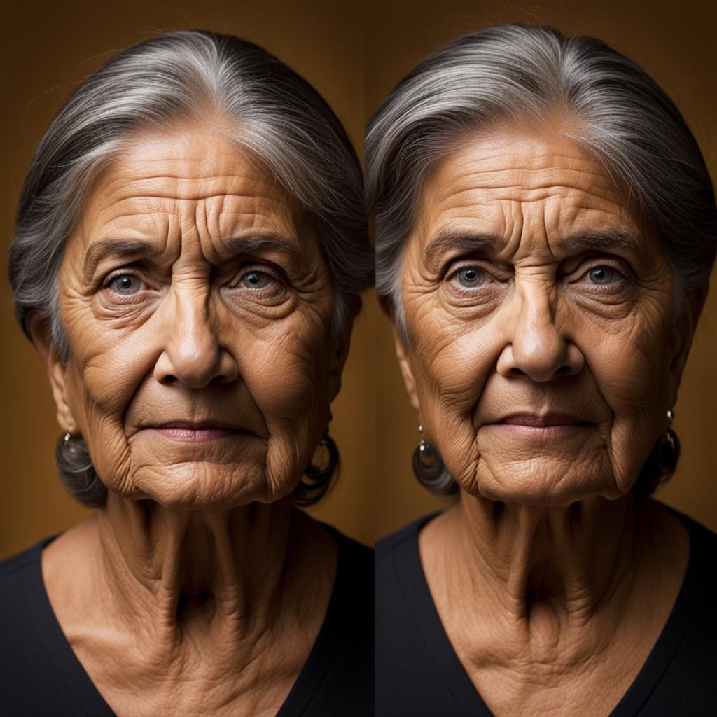 Woman with Camera Head Looking Upward