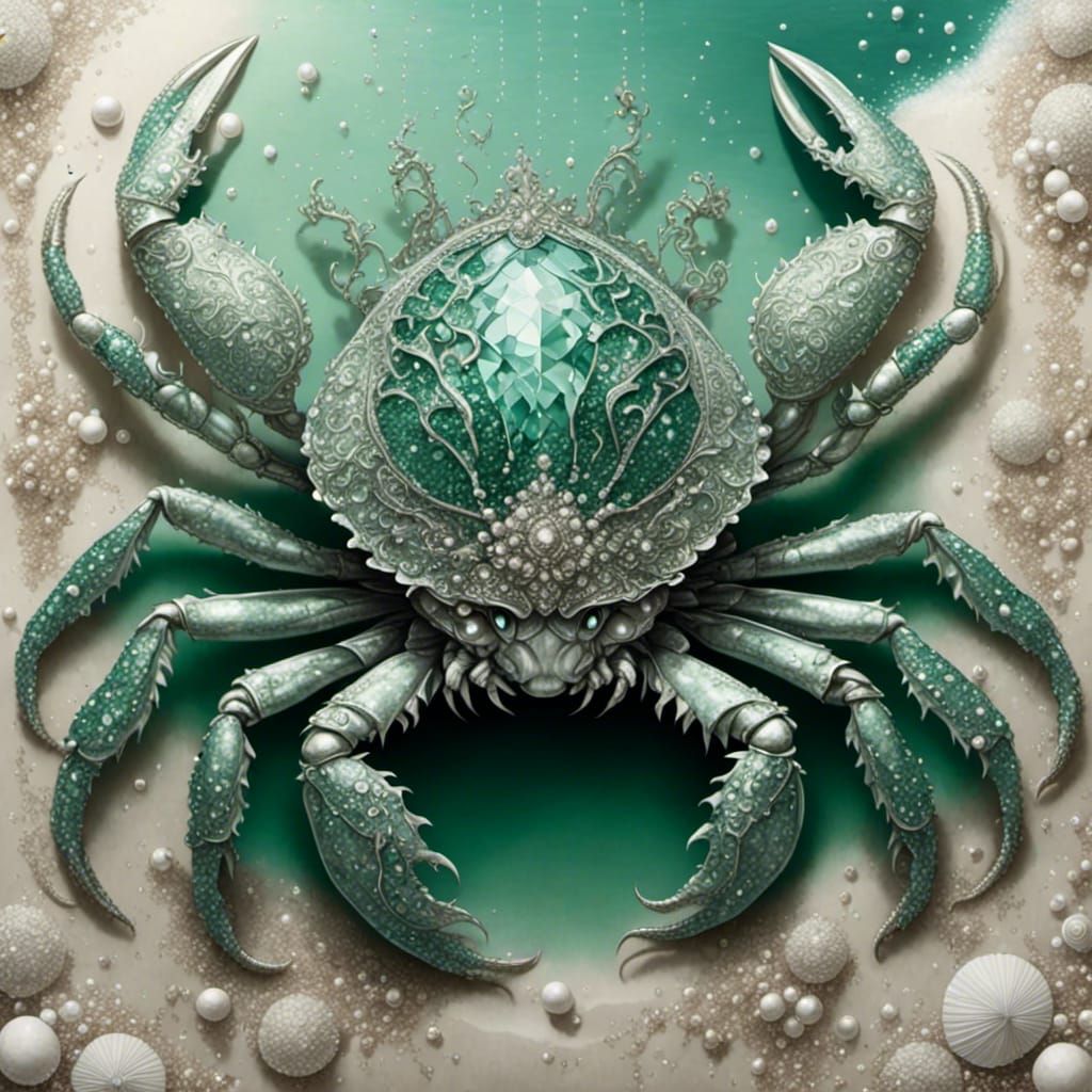 Glittery Crab on Crystal Beach: Gothic Glamour