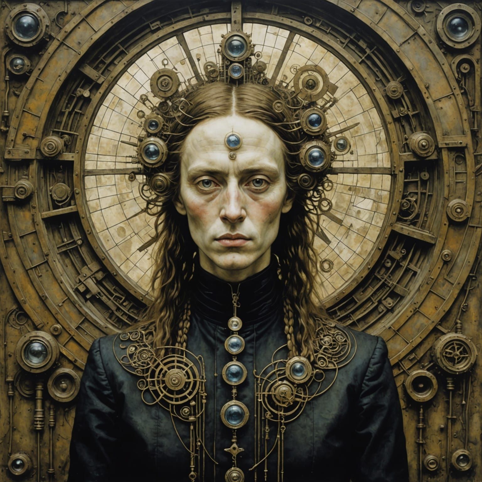 Trickster Spirit in Surreal Industrial Labyrinth