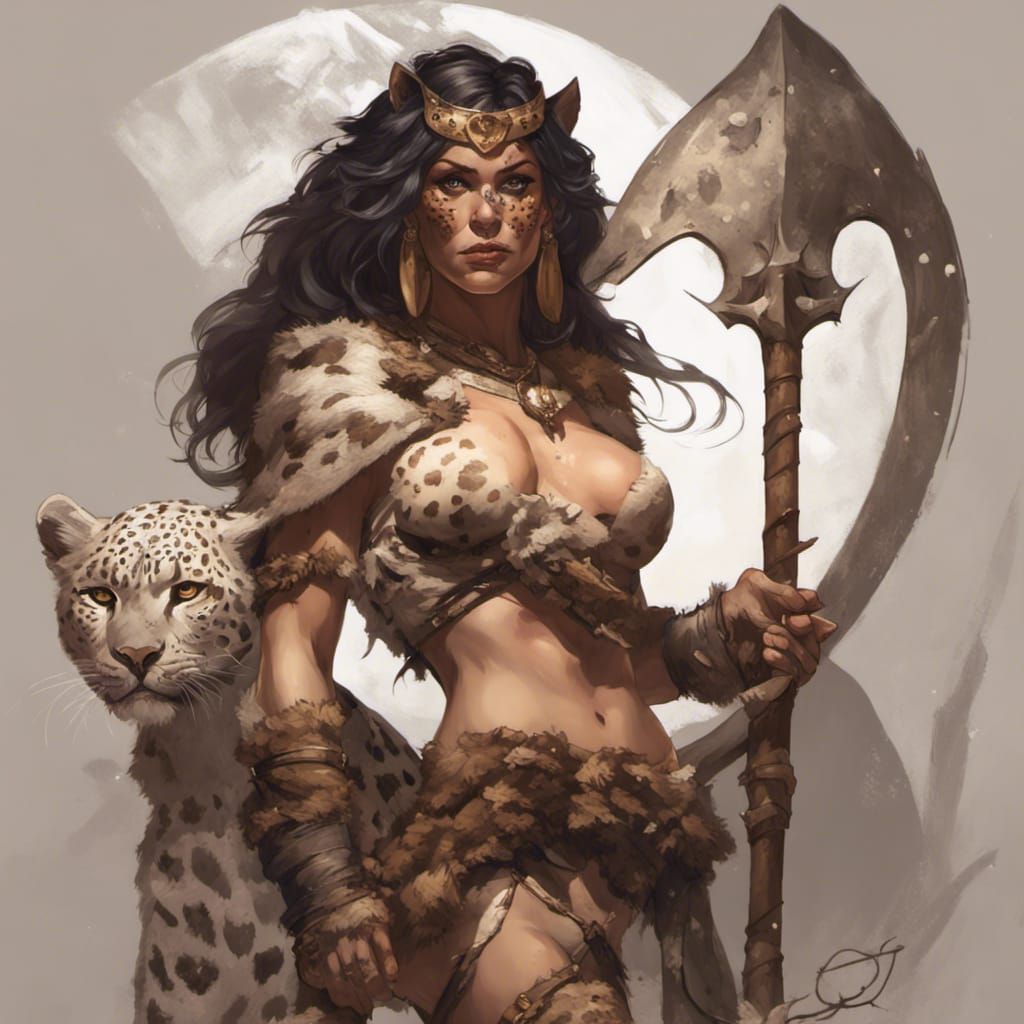Female Barbarian in Romantic Fantasy Style