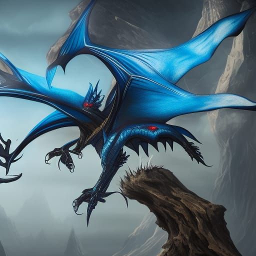 Detailed Nightwing Dragon in Matte Painting Style