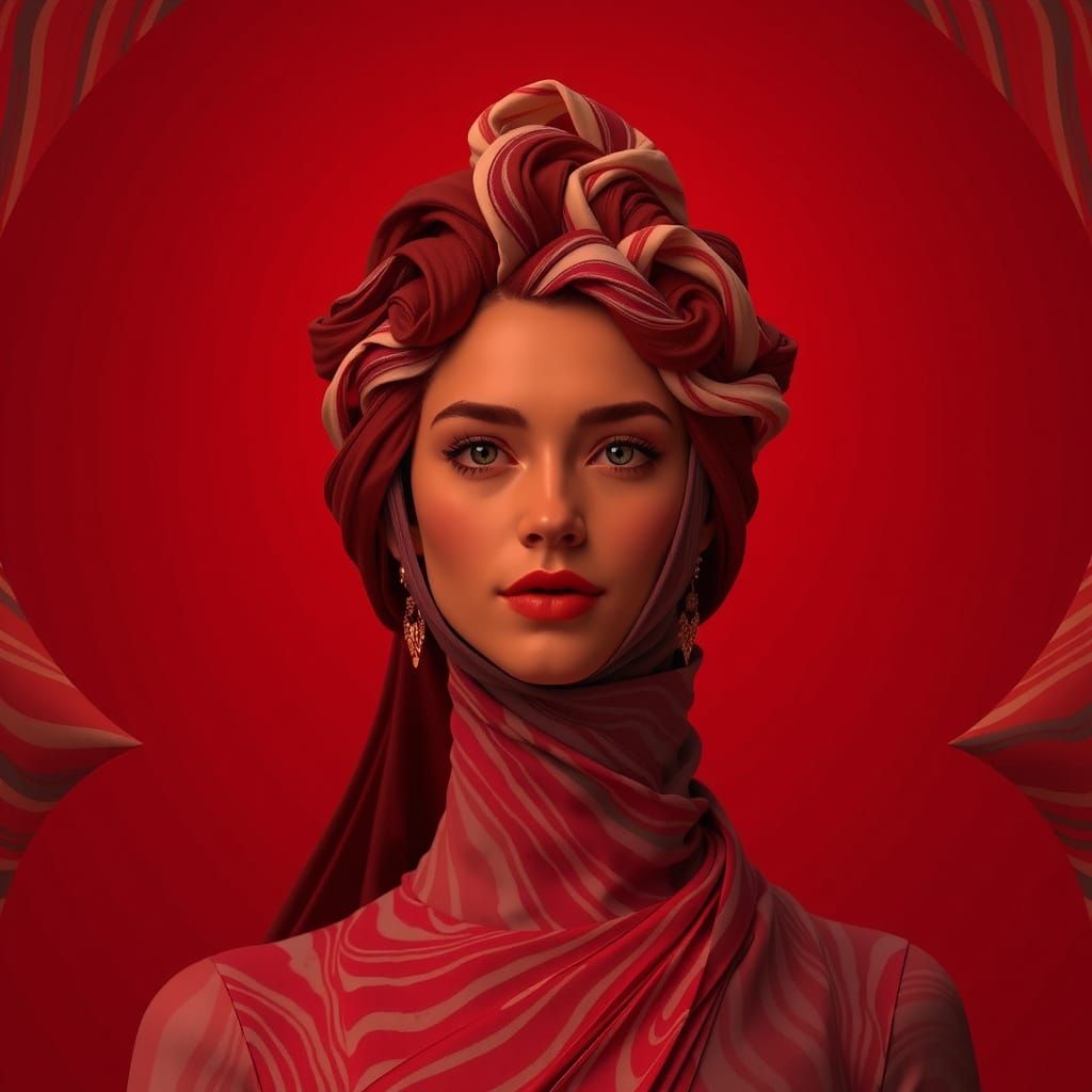 Abstract Gelato Colors Swirling in Bold Stripes