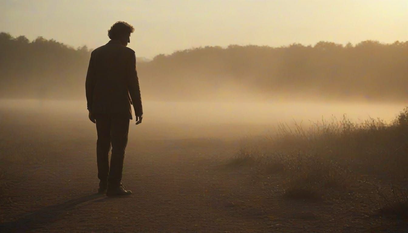 Mourning Figure in Twilight