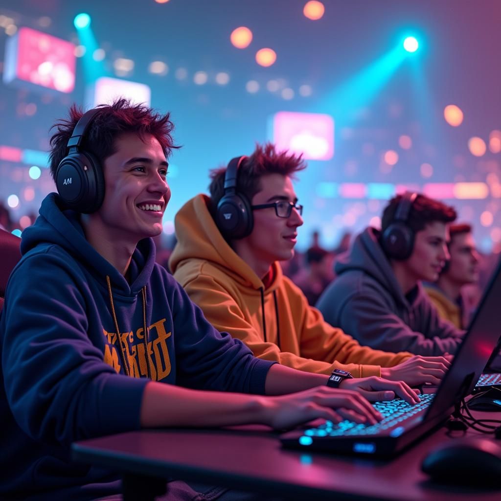 Intense Esports Tournament in a Neon Arena