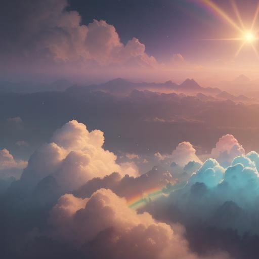 Rainbow Dot Pattern in Detailed Fantasy Art Style