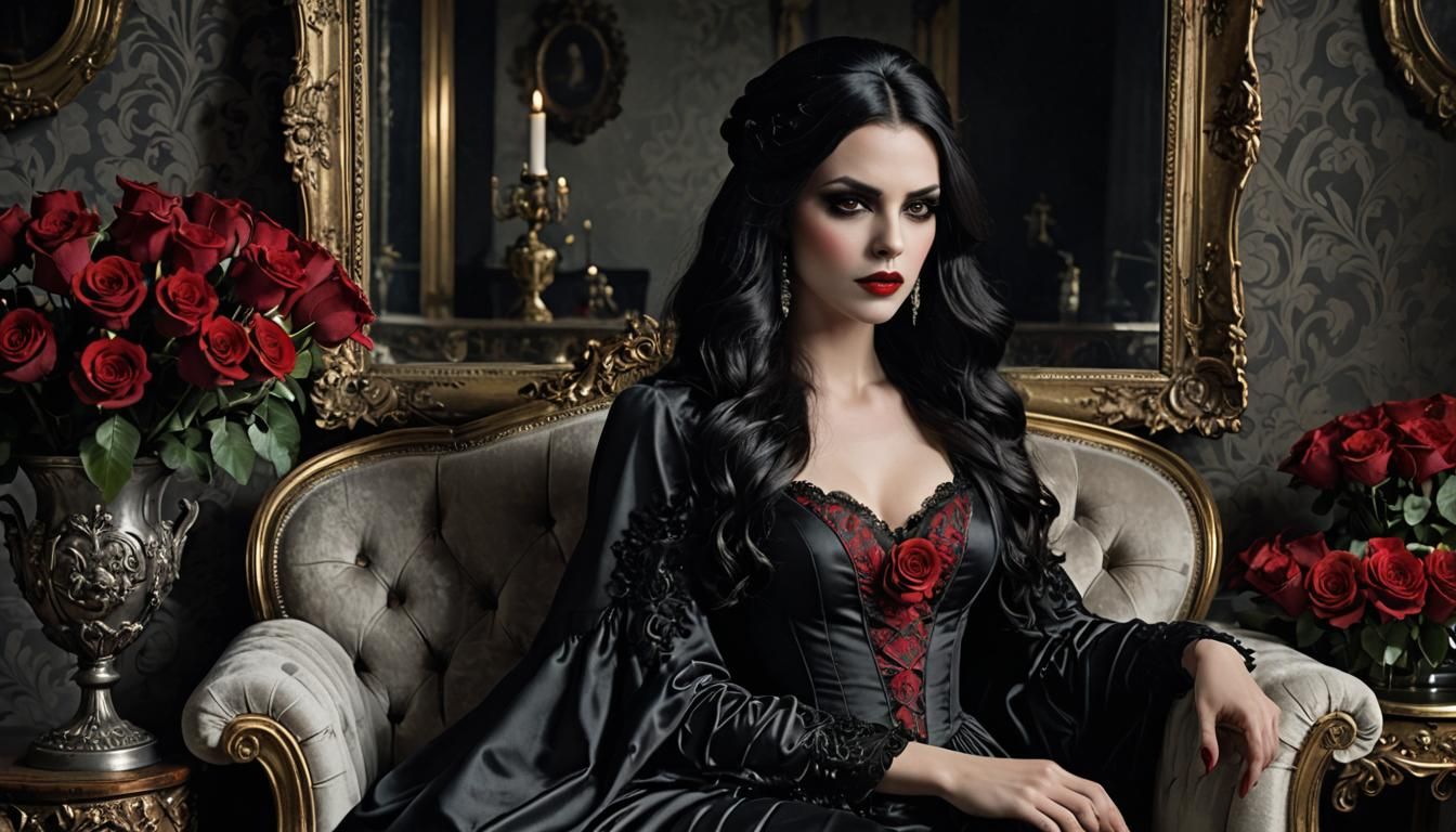 Intricate Mixed-Media Photography of a Gothic Vampiress