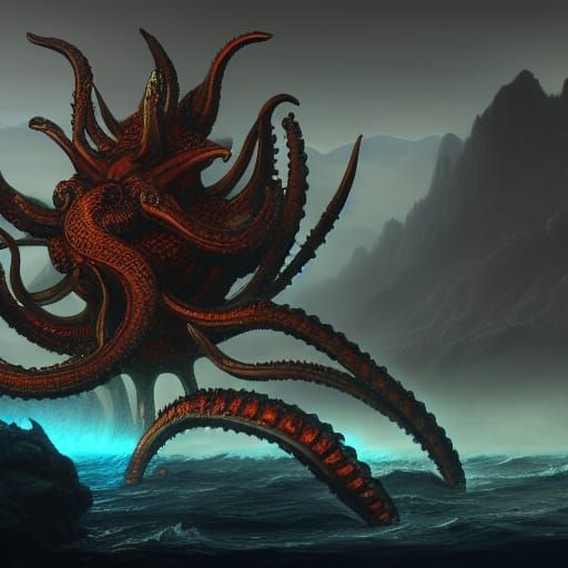 Seattle Kraken Logo: Detailed Fantasy Concept Art