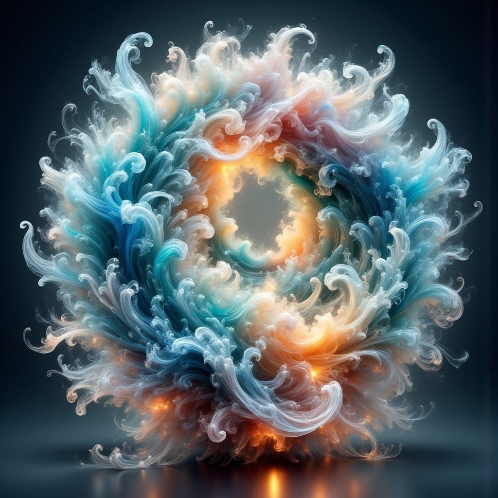 Ethereal Sea Glass Sculpture With Internal Glow