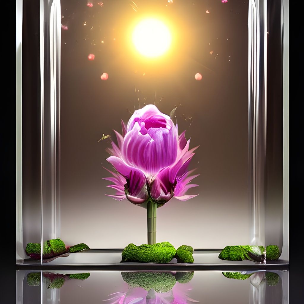 Magical Sacred Flower Sealed in Glass Case
