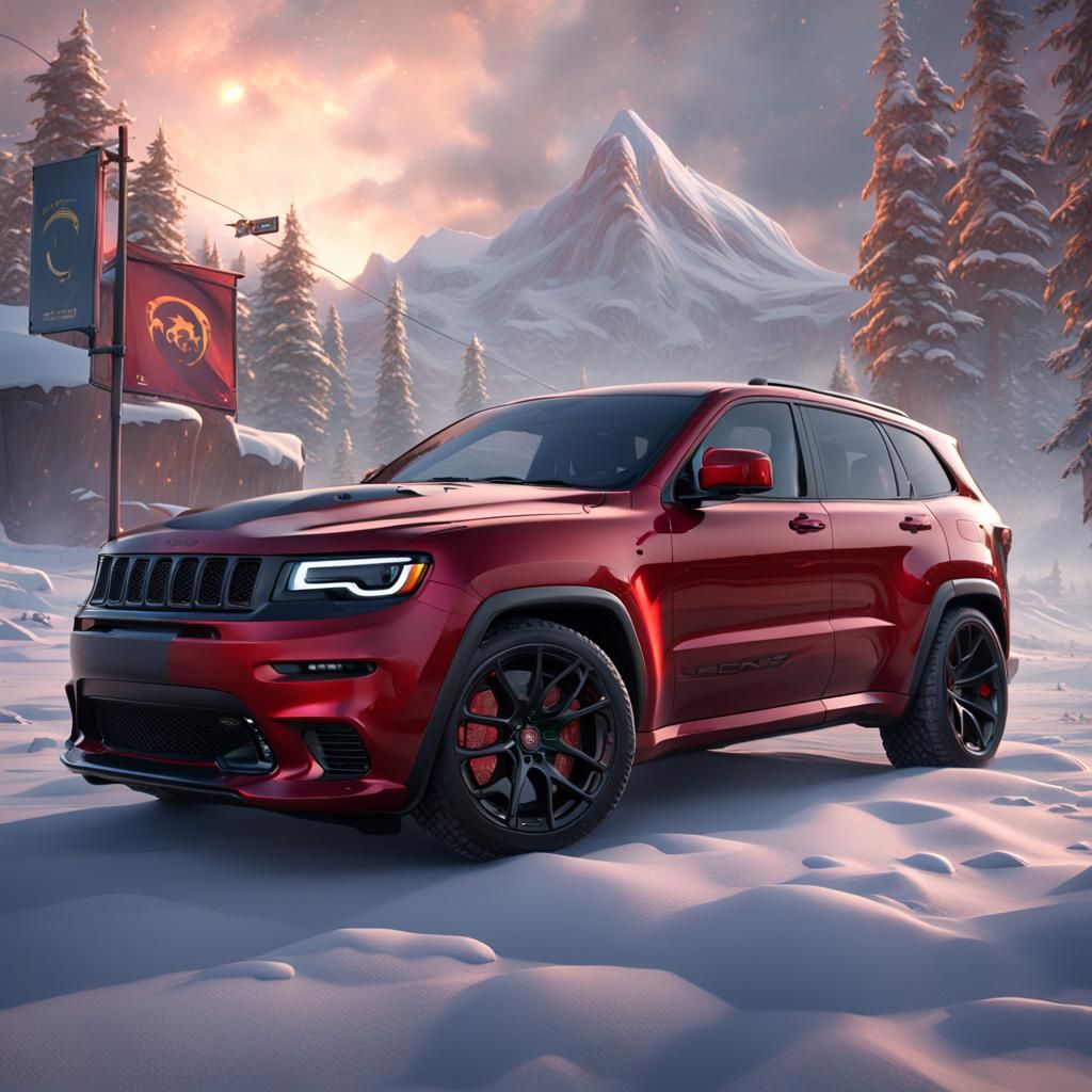 Black Jeep Trackhawk Hellcat in Detailed Matte Painting