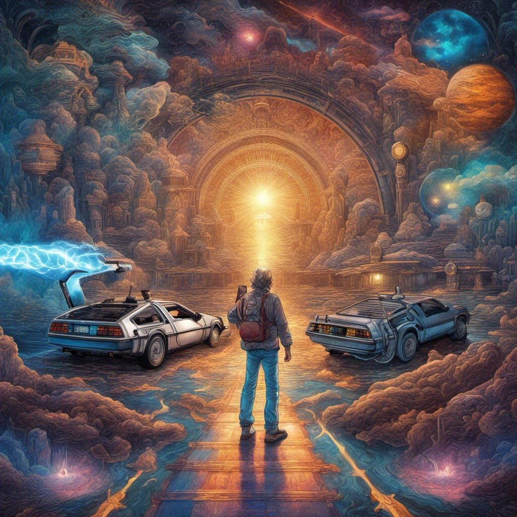 Back to the Future in Astral Cosmic Art Style