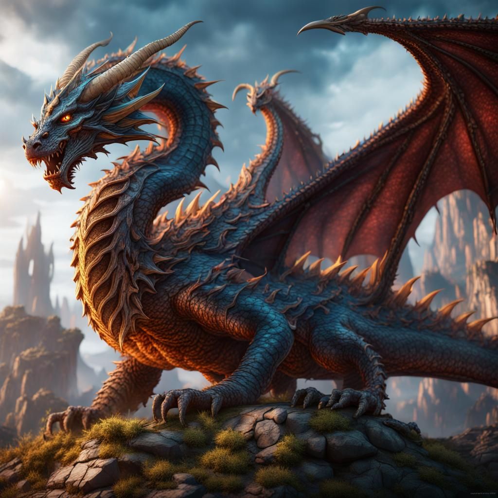 Elemental Dragon Fantasy Concept Art