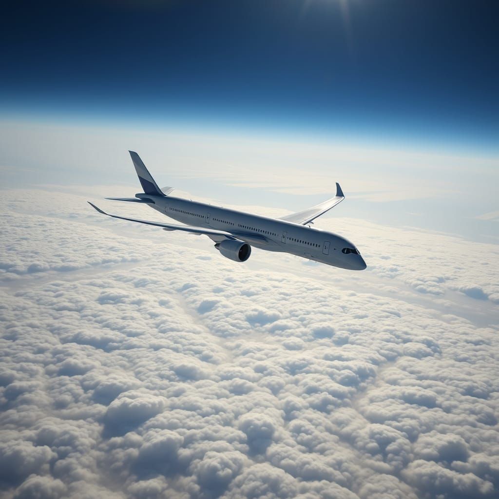 Modern Aviation Serenity at Cruising Altitude