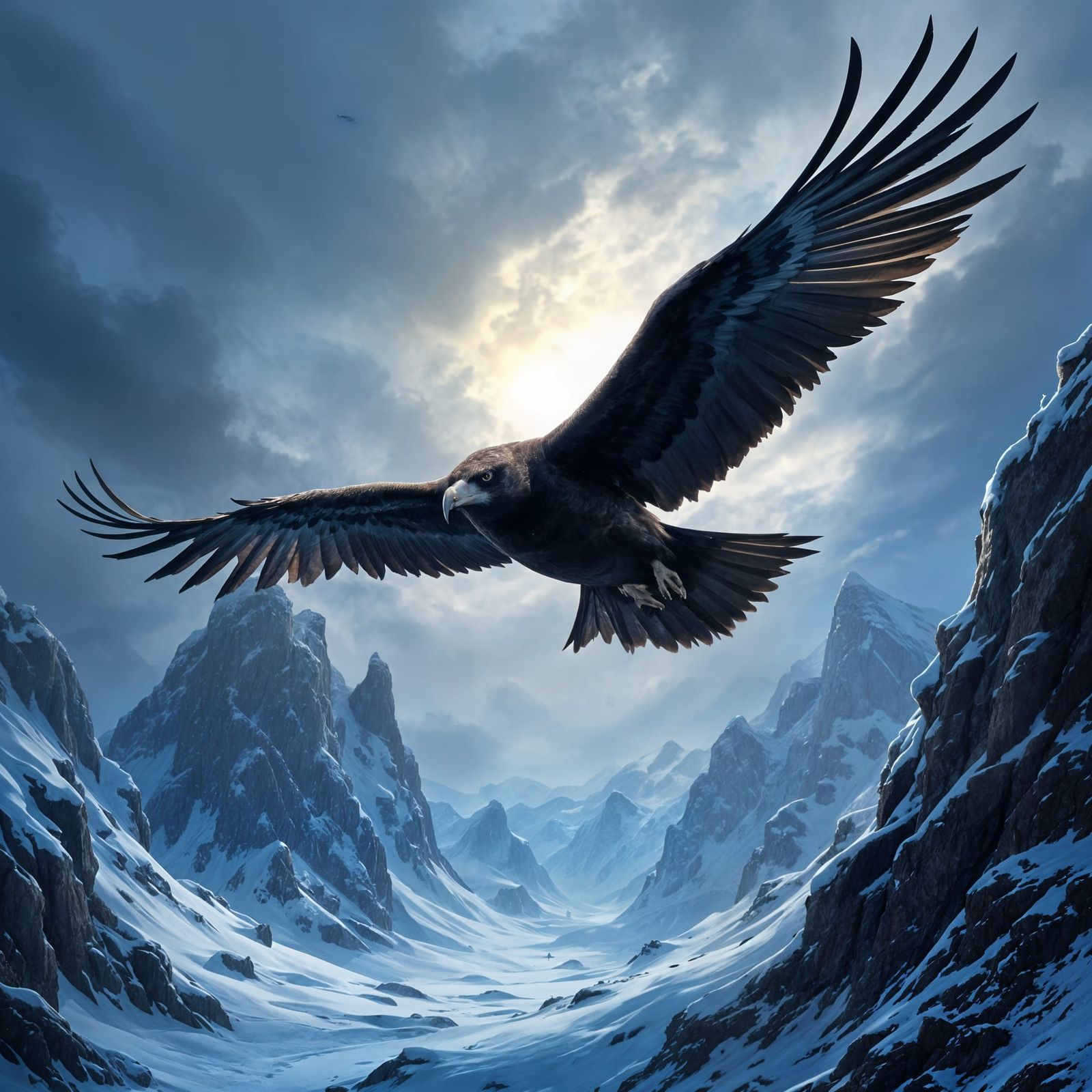 Skua in Flight: Hyper-Realistic Arctic Wildlife Illustration