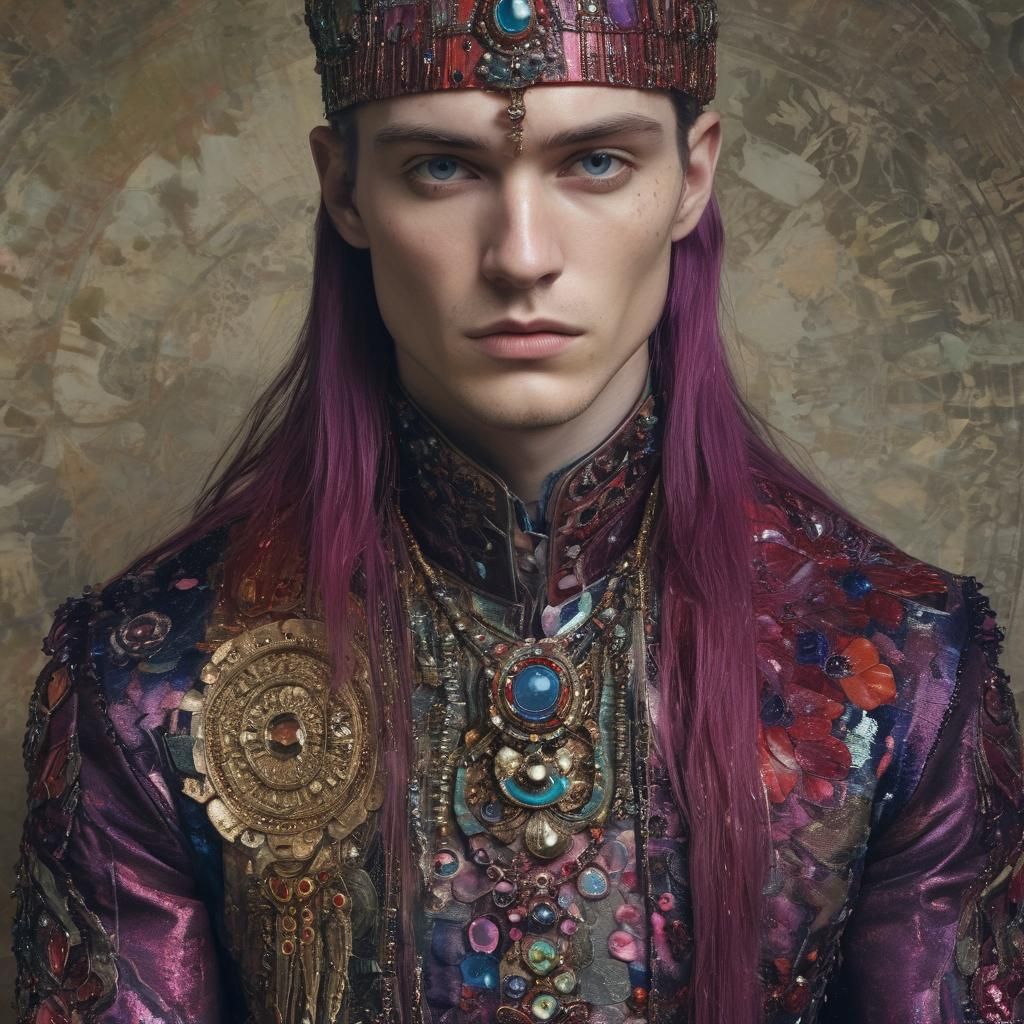 Jewel-Toned Warrior King Illustration