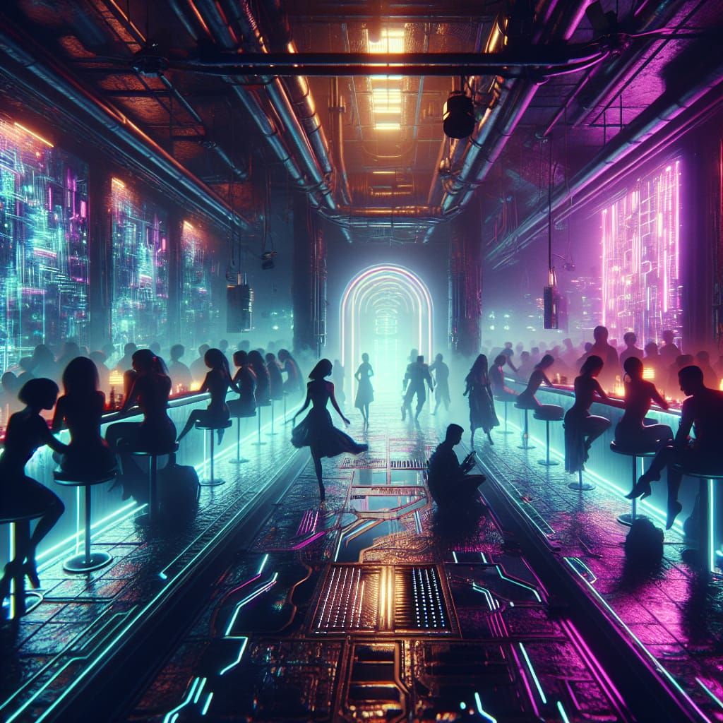 Neon Nights: Revelry in the Heart of a Cyberpunk Sanctuary