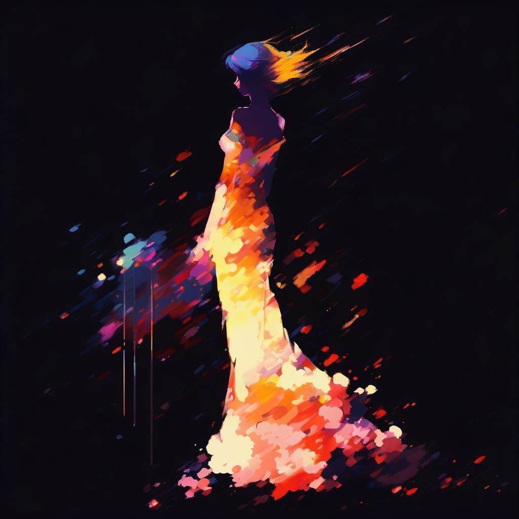 Ornate High-Fantasy Dress in Impressionist Style