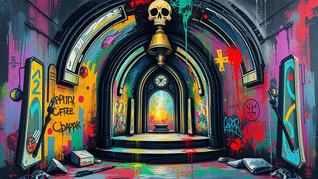 Reaper's Sanctuary: Graffiti Art in Polychromatic Style