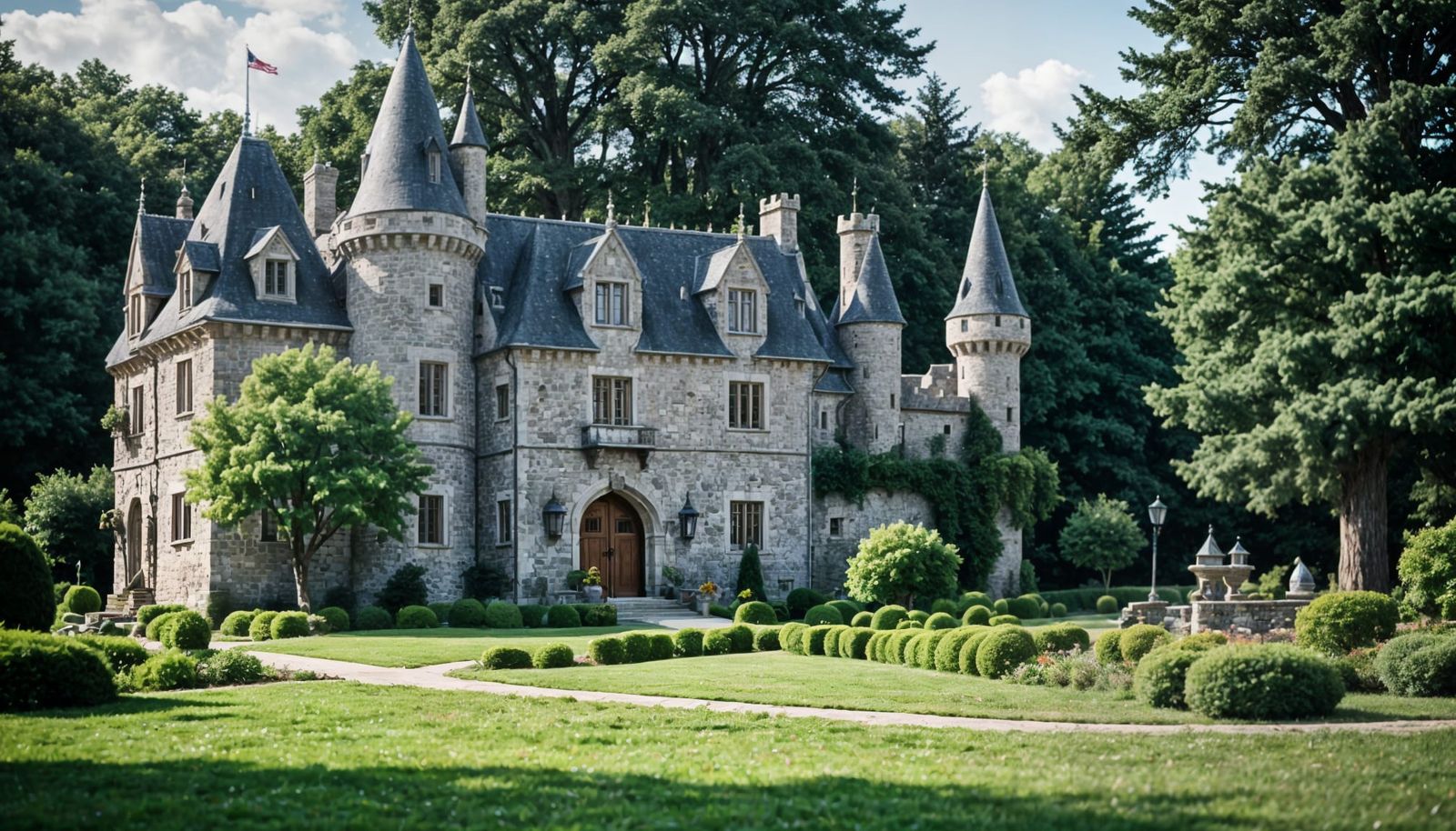 A Charming Castle in Warm Sunlight
