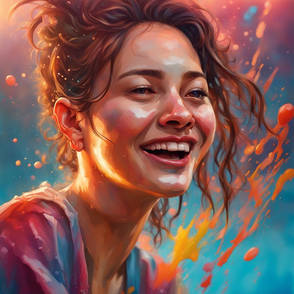 Joyful Portrait in Vibrant Hyperrealism
