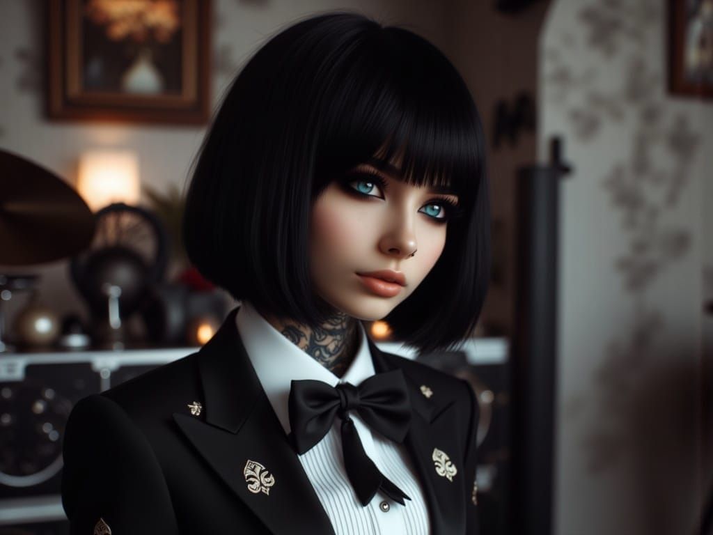 Ethereal Victorian Lady Drummer Captured in Cinematic Style