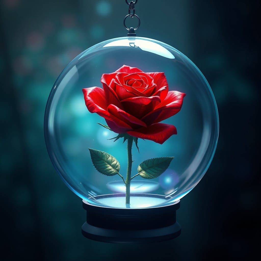 Enchanted Rose in Crystal String Art