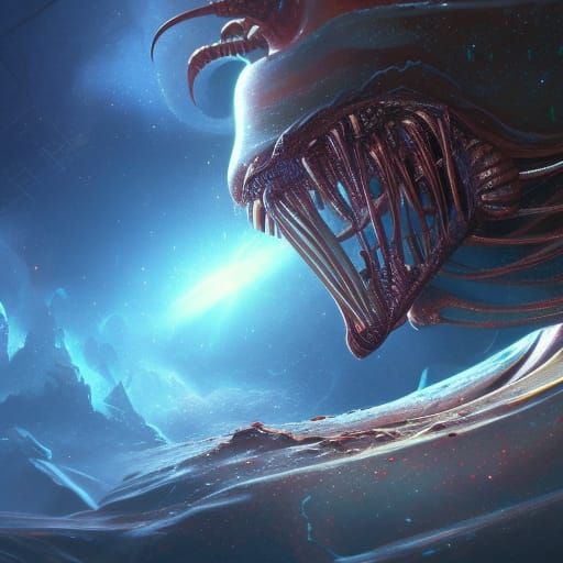 Hyperrealistic Alien Civilization in Synthwave Style