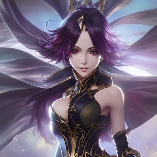 Lightning Butterfly Portrait in Art Nouveau Style