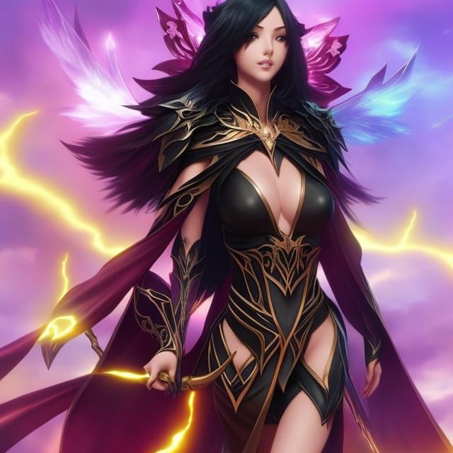 Sensual Rukia in Lightning-Crusted Butterfly-Inspired Attire...