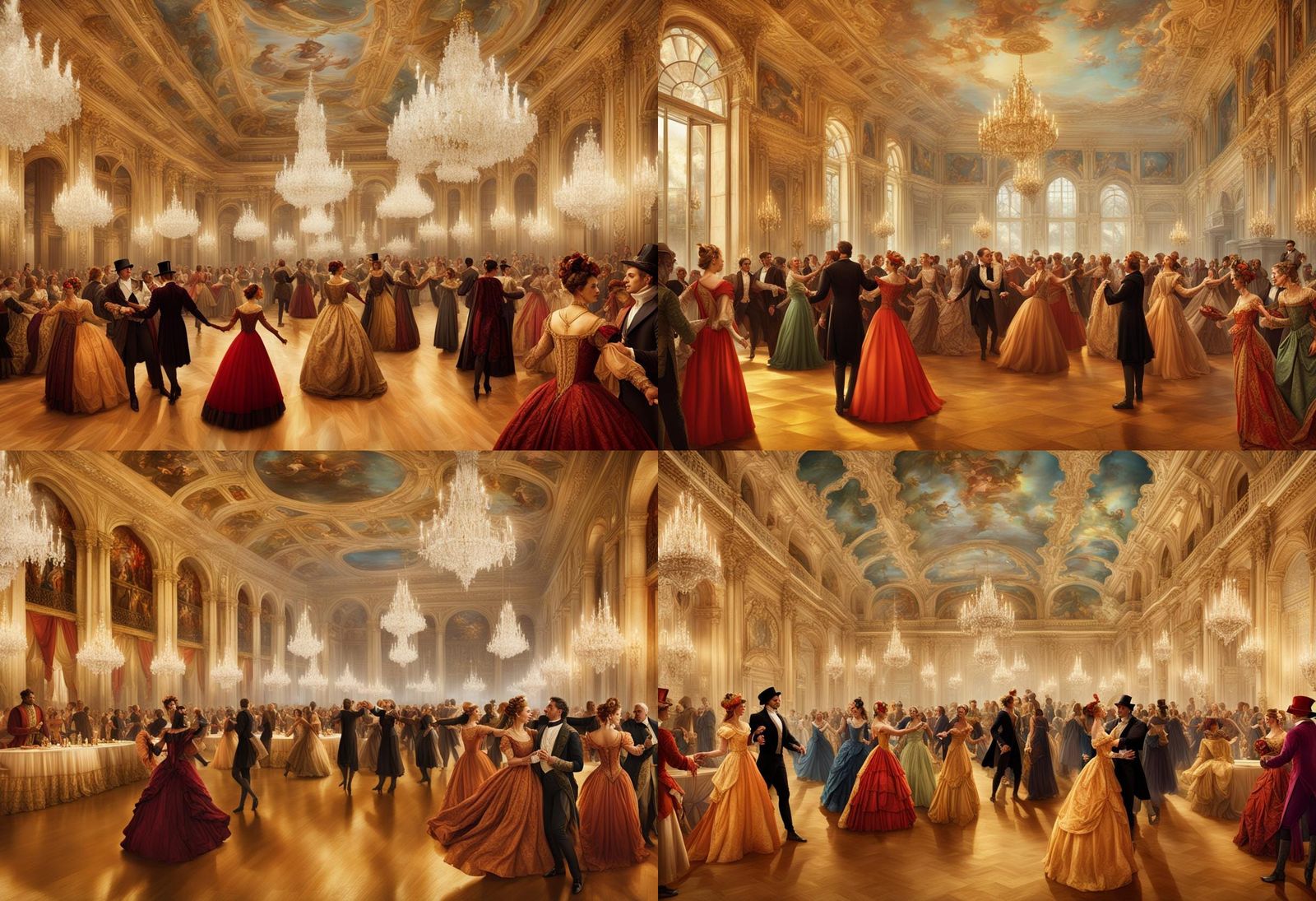 Renaissance Masquerade Ball: Detailed Matte Painting