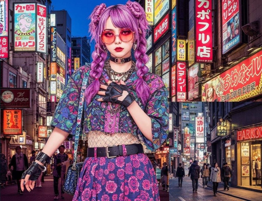 Okinawa Punk Gyaru Girl in Street Style