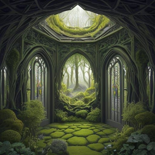 Entwined Hearts: A Velvet Alchemical Landscape