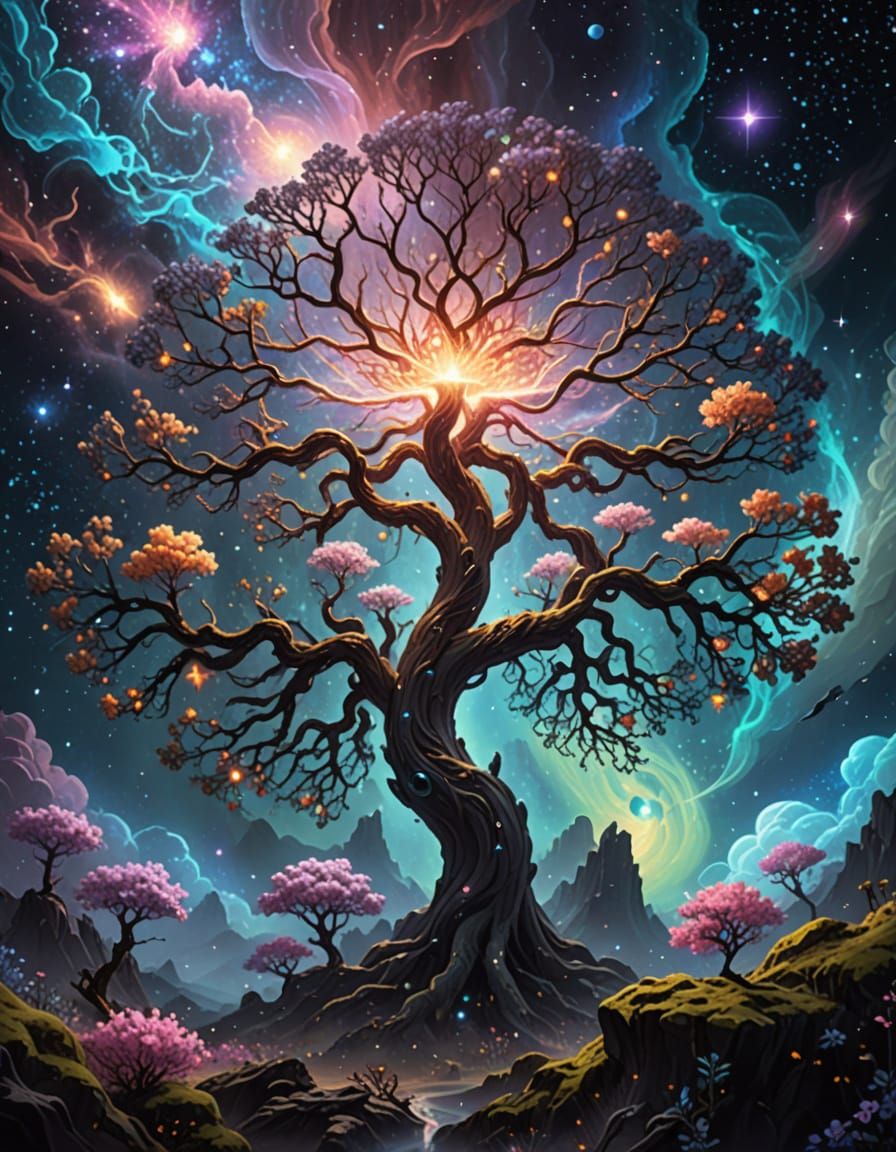 Cosmic Entity in Ancient Tree Nebula