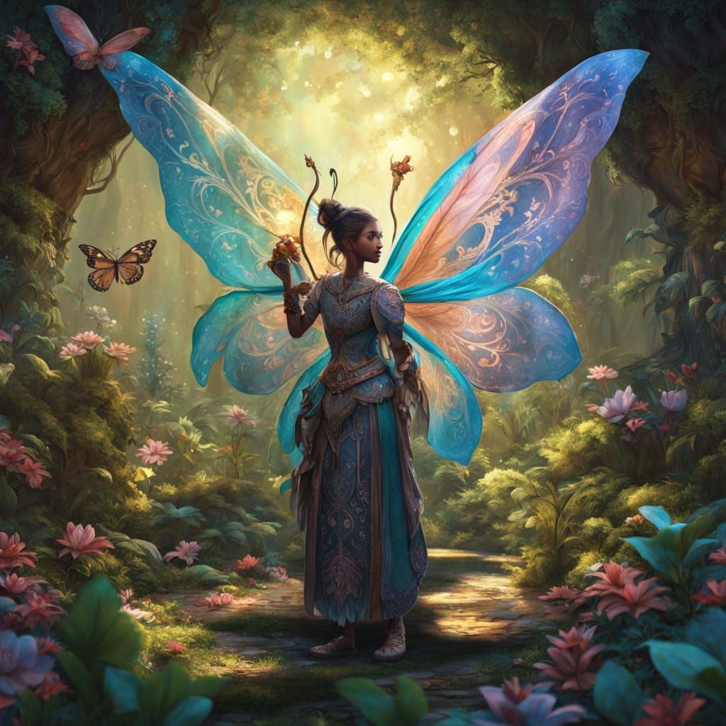 Roblox Fairy Holds Dragon Fly Potion in Enchanted Forest