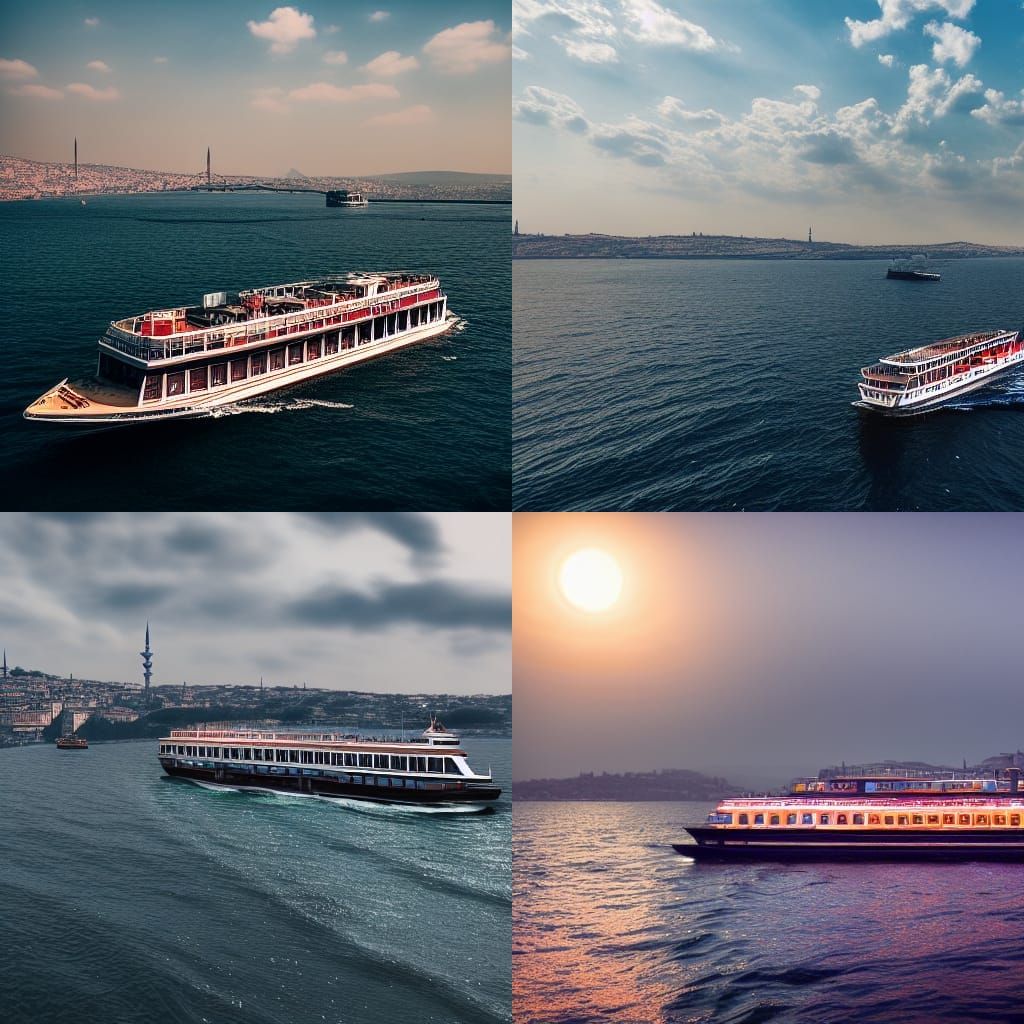 Istanbul Bosphorus Cruise Ferry in Photorealistic Style