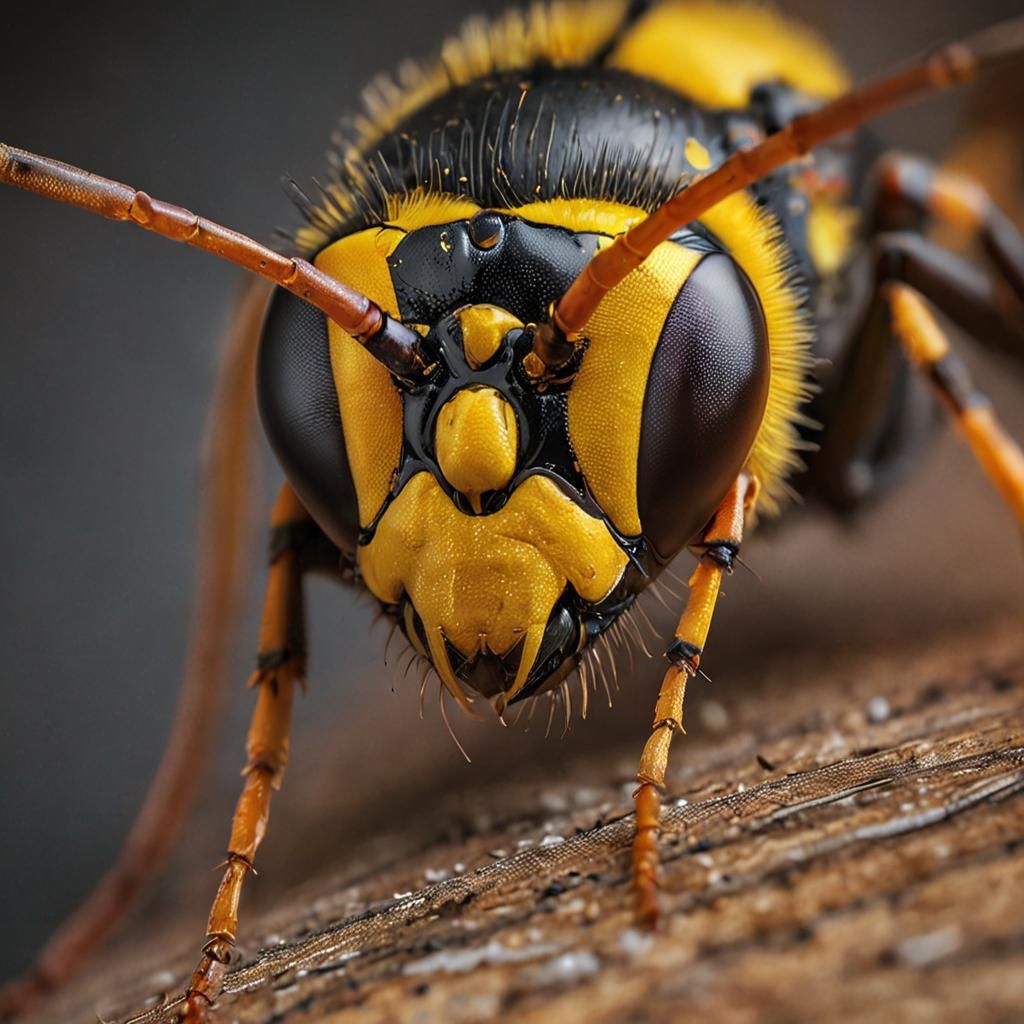 Macro Photo: Intricate Eye of a Wasp