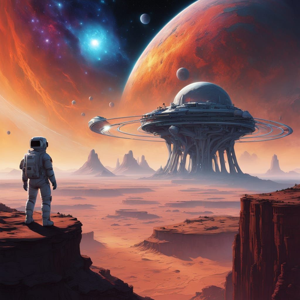 Surrealistic Vistas of a Futuristic Space Canyon