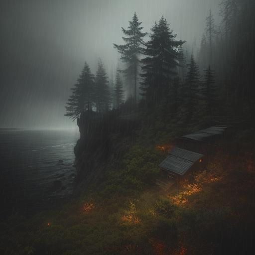 Cliffside Shelter: Survival in Intense Weather