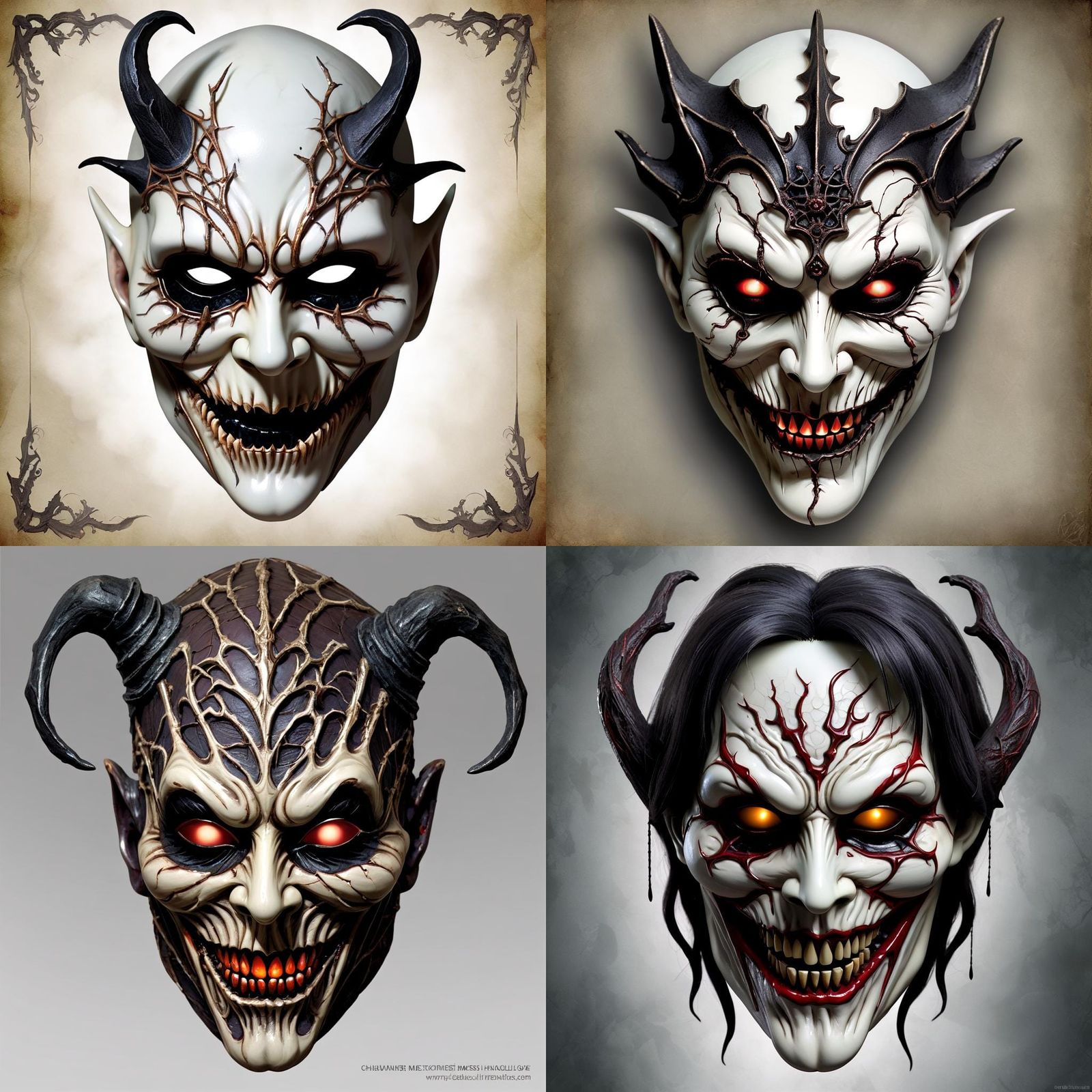 Eerie Halloween Mask: A Digital Painting of Macabre Beauty