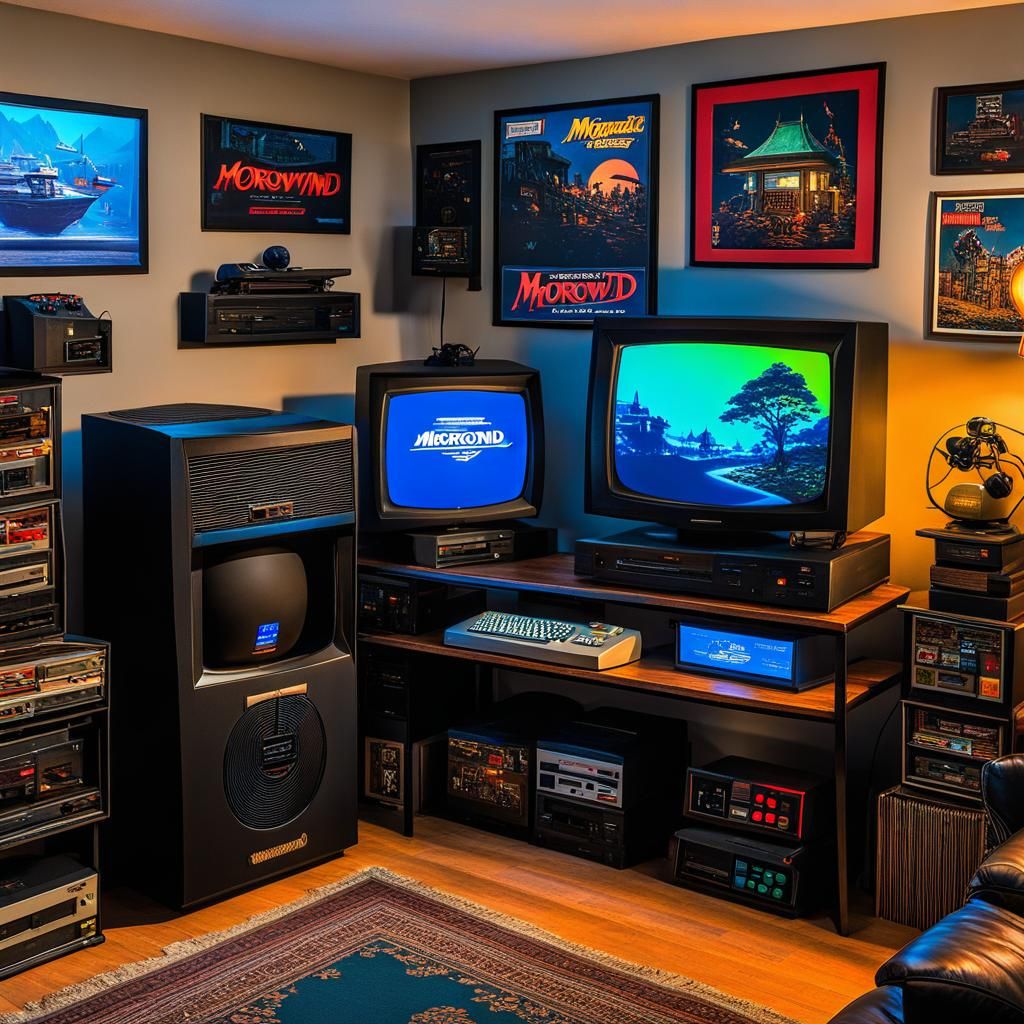 Nostalgic Retro Gaming PC Setup in 2000s Bedroom