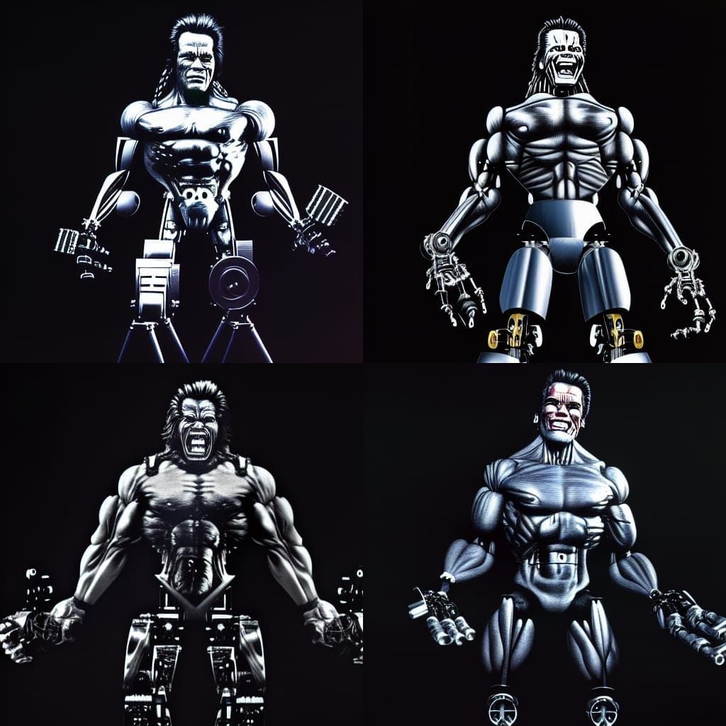 Arnold Schwarzenegger Werewolf Terminator Technopunk Fusion