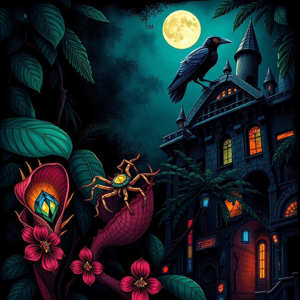 Venus Flytrap in Dark Jungle, Multifaceted Eyes Watching