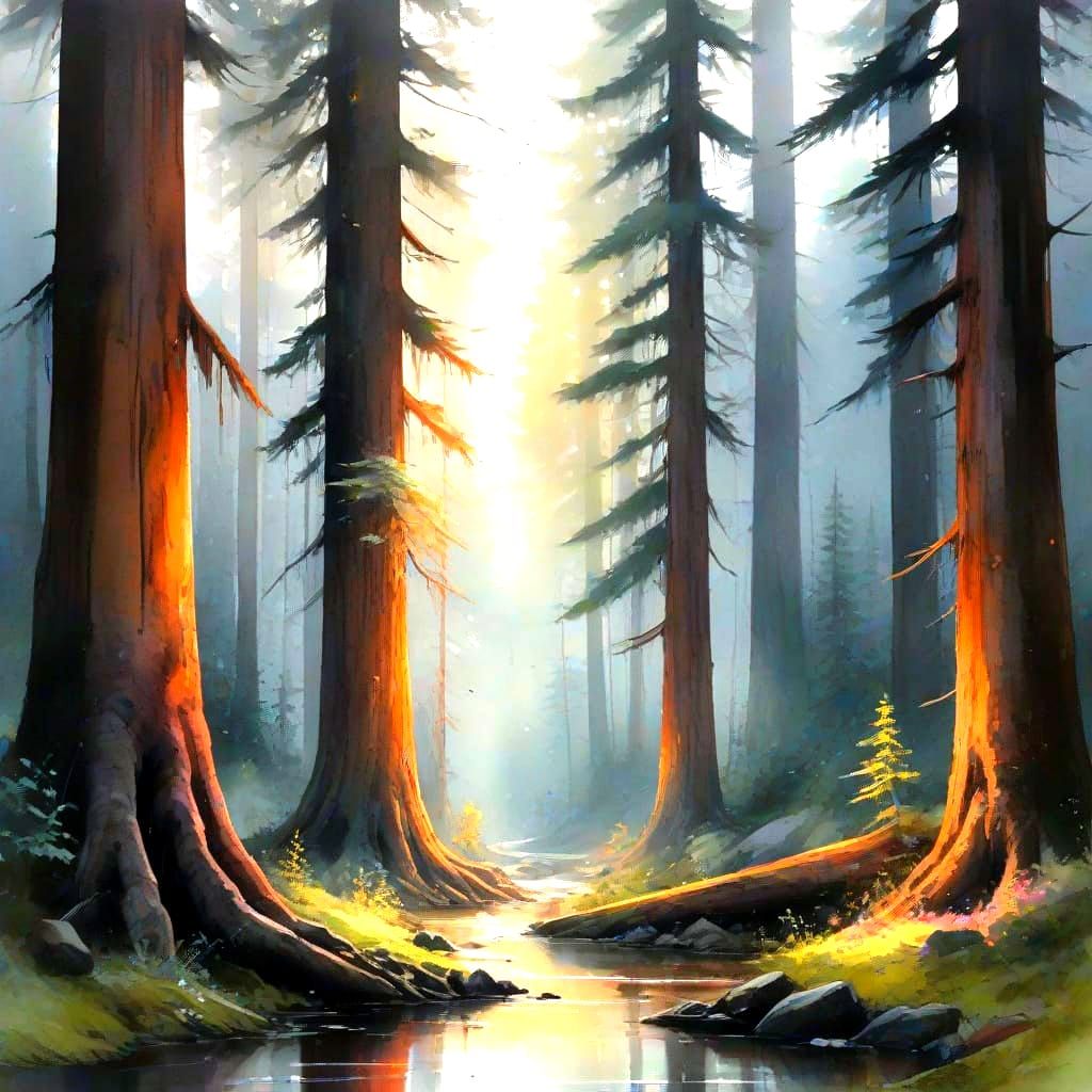Ethereal Forest Sanctuary at Twilight