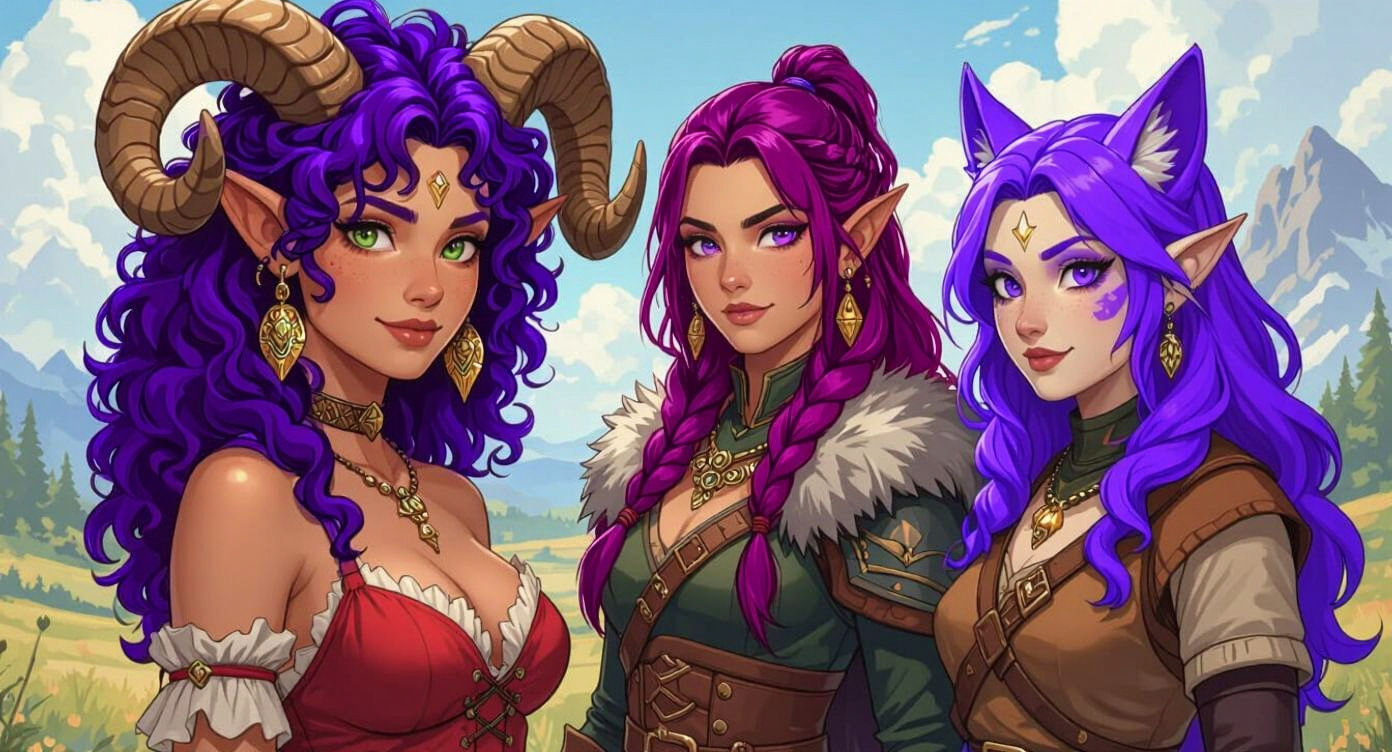 Fantasy Adventurers in a Vibrant Art Style