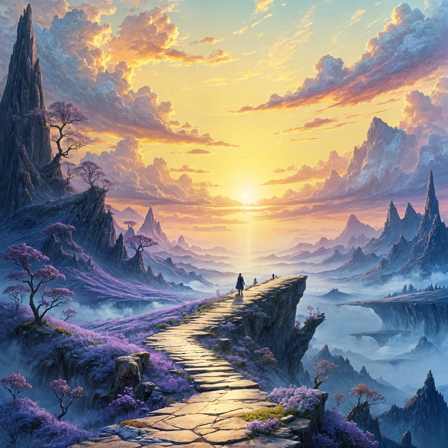 <lora:Akimora:1.0> A breathtaking fantasy landscape where a ...