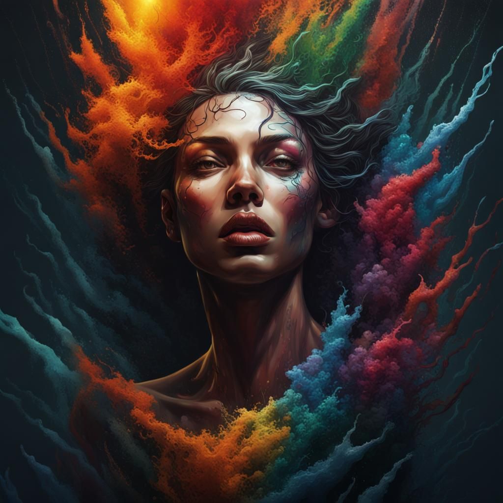 Dramatic Dark Mother Nature Splash Art