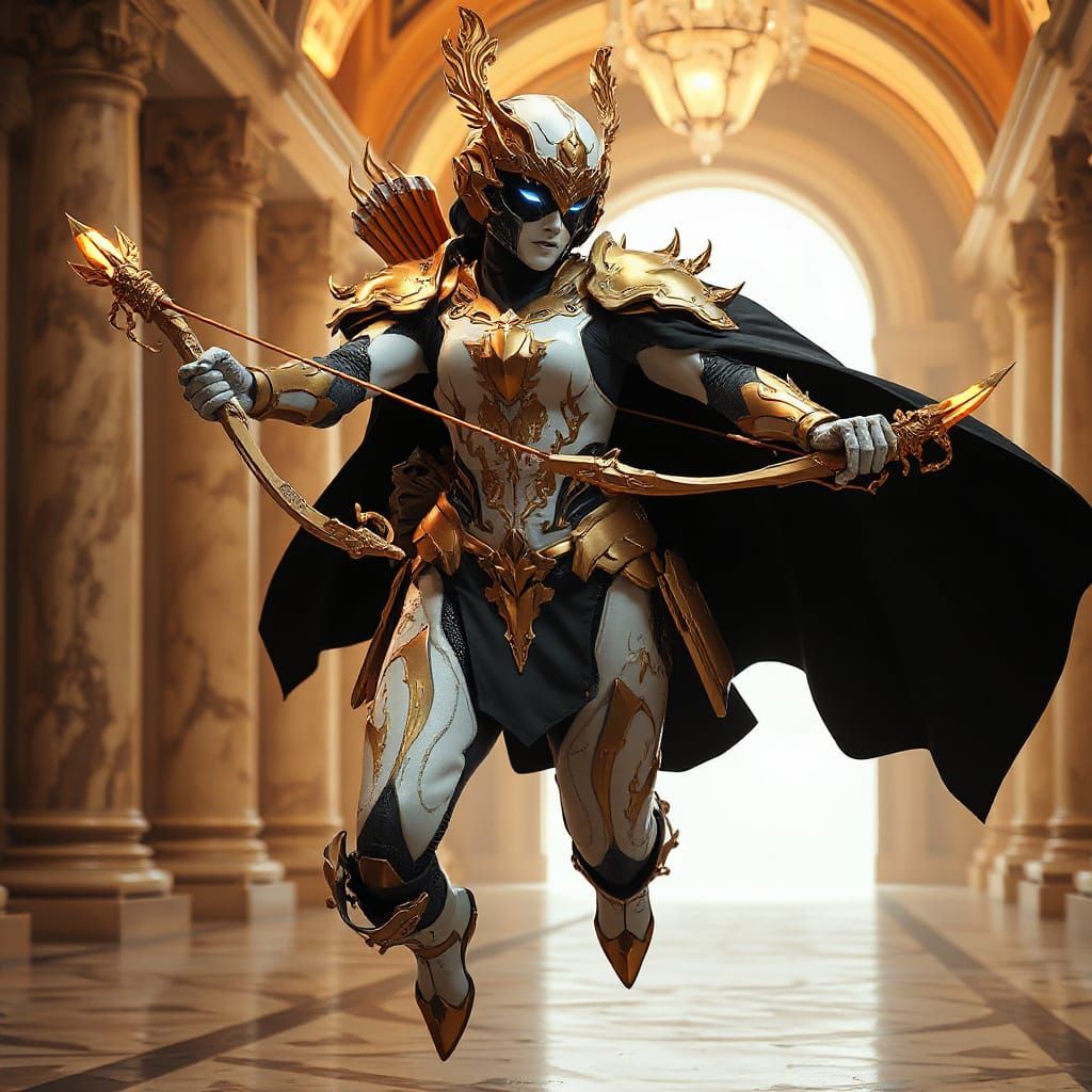 Celestial Archer-Warrior in Biomechanical Armor