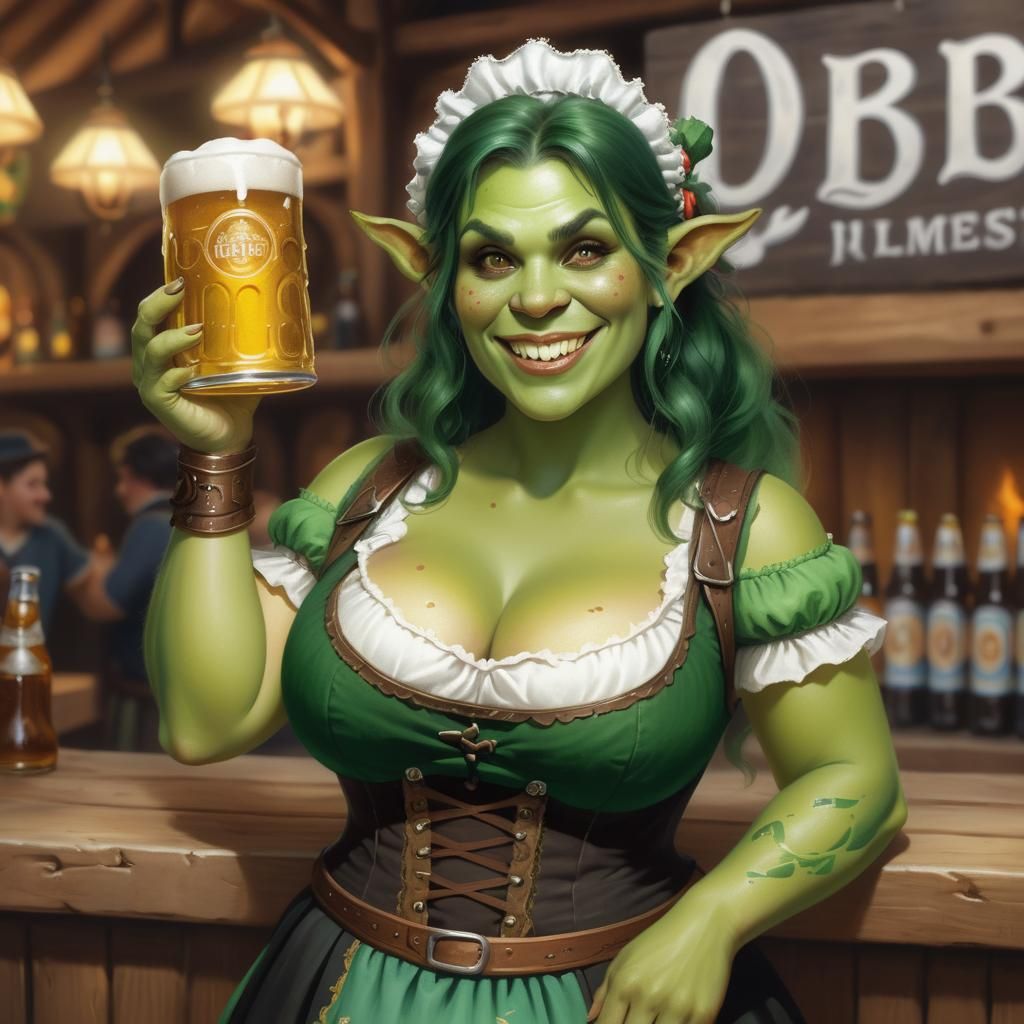 Oktoberfest: Happy Orc Beer Maid in Ethereal Style
