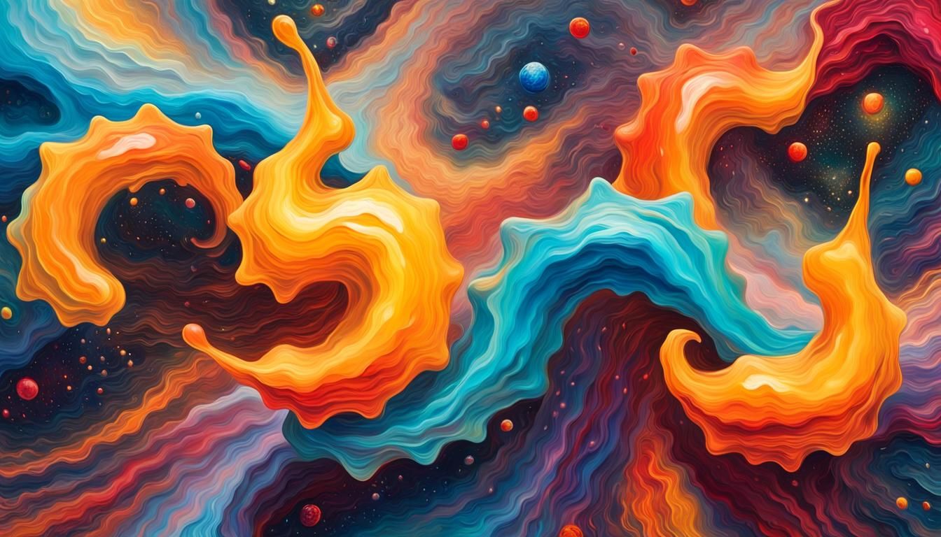 Vivid Celestial Stars in Impasto Oil Paint Style